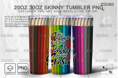 20oz The Influence of A Good Teacher Skinny Tumbler SEAMLESS Design