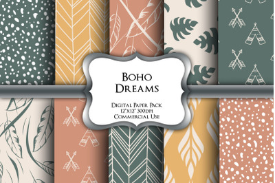 Boho Dreams Digital Paper Pack