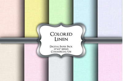 Colored Linen Digital Paper Pack