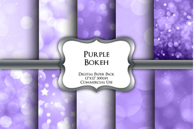 Purple Bokeh Digital Paper Pack