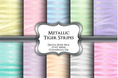 Metallic Tiger Stripes Digital Papers
