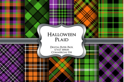 Halloween Plaid Digital Paper Pack