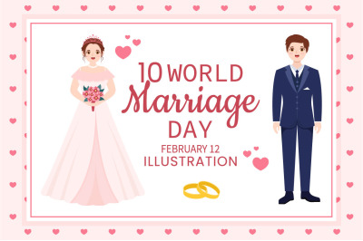 10 World Marriage Day Illustration