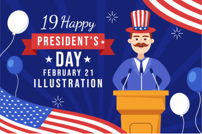 19 Happy Presidents Day Illustration