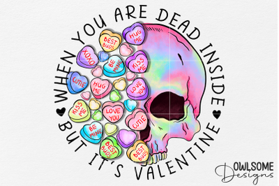 Dead Inside Skull Valentine PNG