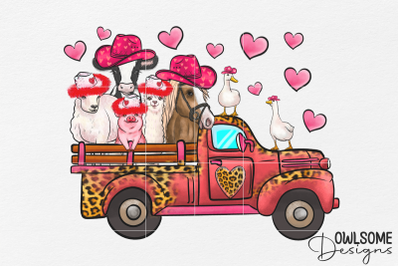 Farm Truck Valentine PNG Sublimation