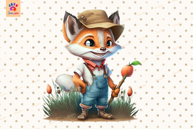 Gardener Fox Cute Animal Lover