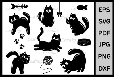 SVG cat bundle&2C; monogram&2C; cutting file&2C; kittens template