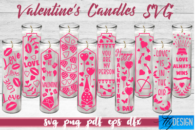 Valentines Candles SVG Bundle | Love SVG | Candles Design SVG