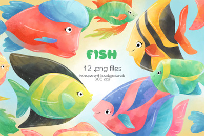 Tropical Fish Clipart - PNG Files