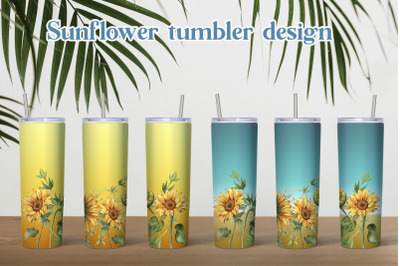 Sunflower tumbler sublimation design