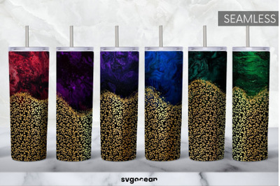 Gold Leopard Tumbler Sublimation | Glitter | Tumbler 20oz