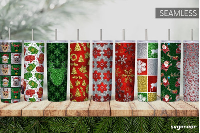 Christmas Glitter Tumbler Sublimation | PNG Bundle | Tumbler 20oz