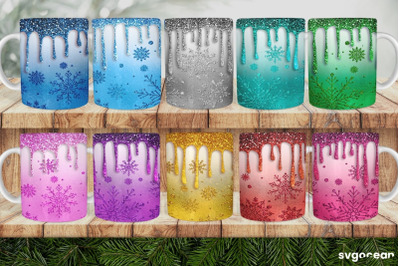 Christmas Glitter Mug Sublimation | Winter | Mug Wrap