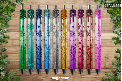 Winter Pen Glitter Wraps Sublimation | PNG