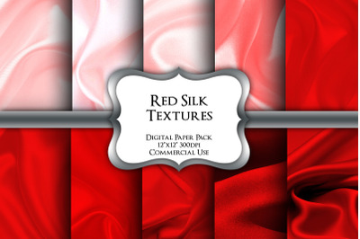Red Silk Textures Digital Paper Pack
