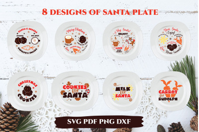 Santa tray svg bundle. Cookie plate. Cut files Christmas.SVG