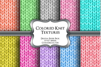 Colored Knit Textures Digital Paper Pack