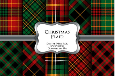 Christmas Plaid Digital Paper Pack