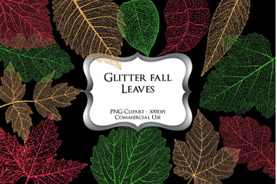 Glitter Fall Leaves PNG Clipart