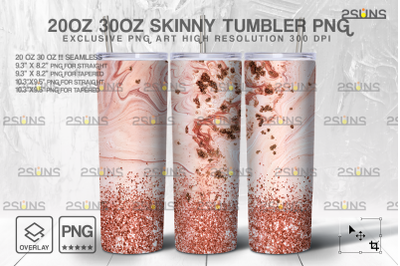 20OZ Glitter Gold Marble Skinny Tumbler, Sublimation Design PNG