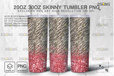 20oz Glitter Gold Fur Skinny Tumbler SEAMLESS Digital Design