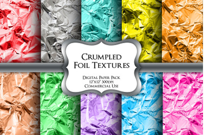 Crumpled Foil Textures Digital Paper Pack