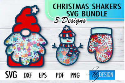 Christmas Shaker SVG | Christmas Paper Cut Design | Confetti SVG