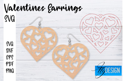 Valentines Earrings Laser Cut SVG | Earrings SVG Design | CNC Files