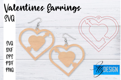 Valentines Earrings Laser Cut SVG | Earrings SVG Design | CNC Files