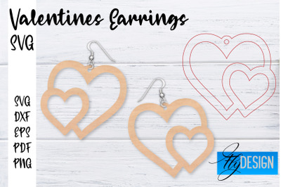 Valentines Earrings Laser Cut SVG | Earrings SVG Design | CNC Files