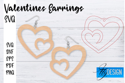 Valentines Earrings Laser Cut SVG | Earrings SVG Design | CNC Files