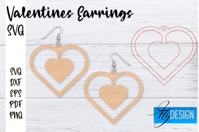 Valentines Earrings Laser Cut SVG | Earrings SVG Design | CNC Files