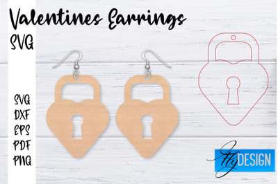 Valentines Earrings Laser Cut SVG | Earrings SVG Design | CNC Files