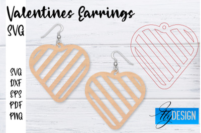 Valentines Earrings Laser Cut SVG | Earrings SVG Design | CNC Files