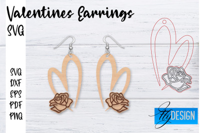 Valentines Earrings Laser Cut SVG | Earrings SVG Design | CNC Files