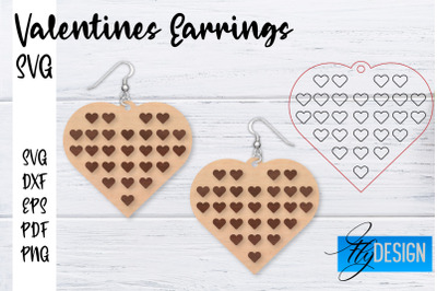 Valentines Earrings Laser Cut SVG | Earrings SVG Design | CNC Files