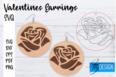 Valentines Earrings Laser Cut SVG | Earrings SVG Design | CNC Files