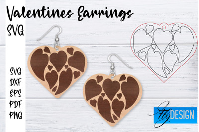 Valentines Earrings Laser Cut SVG | Earrings SVG Design | CNC Files