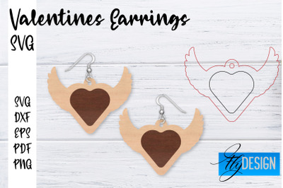 Valentines Earrings Laser Cut SVG | Earrings SVG Design | CNC Files