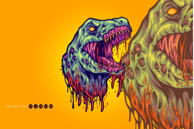 Angry dinosaur head bloody svg