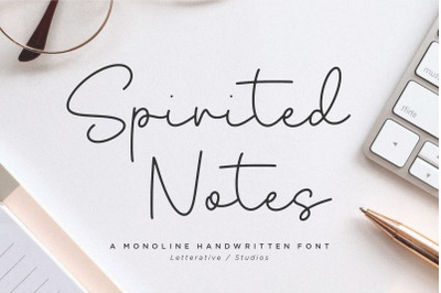 Spirited Notes Monoline Handwritten Font
