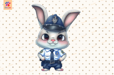 Police Bunny Cute Animal Lover
