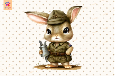 Military Bunny Cute Animal Lover