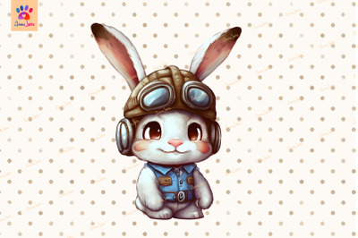 Pilot Bunny Cute Animal Lover