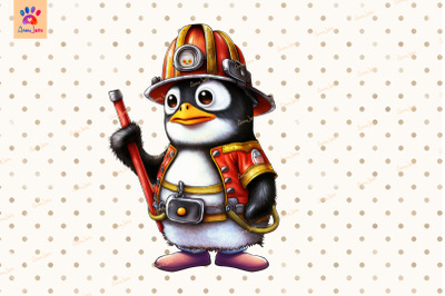 Firefighter Penguin Clipart Animal Lover