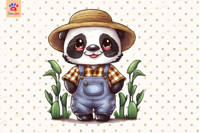 Farmer Panda Clipart Animal Lover