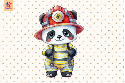 Firefighter Panda Clipart Animal Lover