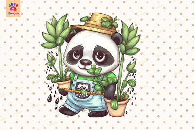 Gardener Panda Clipart Animal Lover