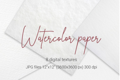 Watercolor paper texture Digital paper set